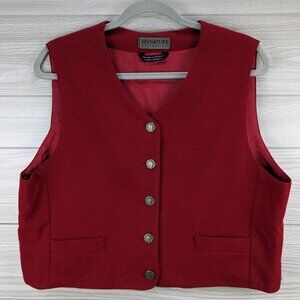Vtg Cropped Coin Button Red Vest